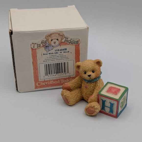 Cherished Teddies Bear with ABC "H" Block (158488H) 1995 - Picture 2 of 10